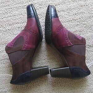 Canal Grande Made In Italy Multicolor Oxford Western Leather Heeled Bootie 36